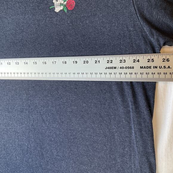 Eighty Eight Men Shirt XX-LARGE Blue Skull Rose Short Sleeve - Picture 4 of 8